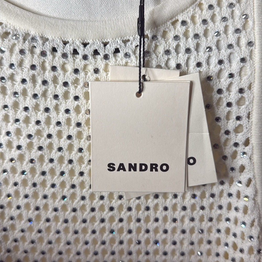 Sandro Rhinestone-Embellished Knitted Maxi Dress - Picture 8 of 9